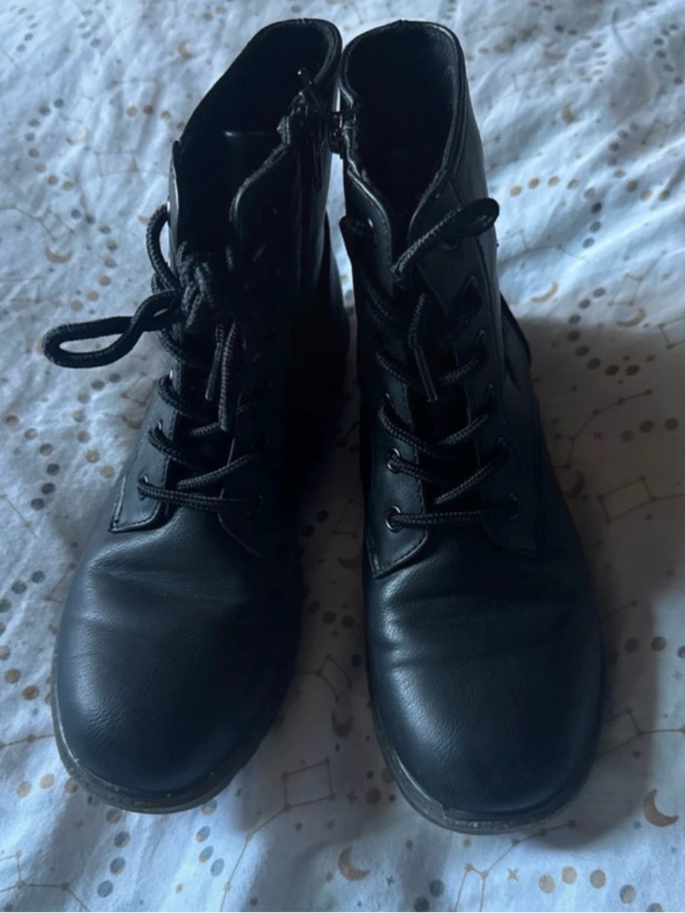 Classic Kids Black Lace-Up Combat Boots